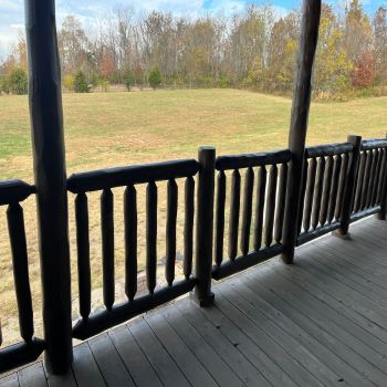 Log Railing Kits, interior log railing, exterior log railing, deck railing, patio railing, rustic railing, cabin railing, and custom log railing from Log Heads Home Center Log Furniture & Log Railing Manufacturing Company.