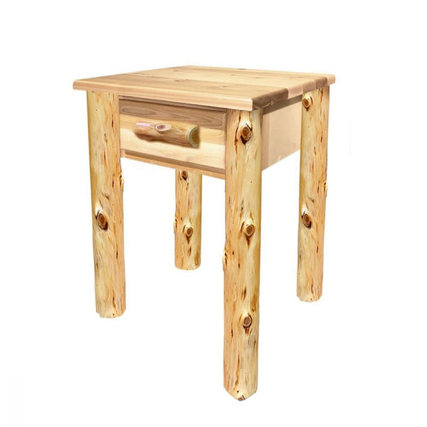 1 Drawer Log Nightstand | 20" Wide