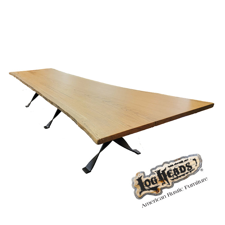 Custom 14' Black Oak Slab Table