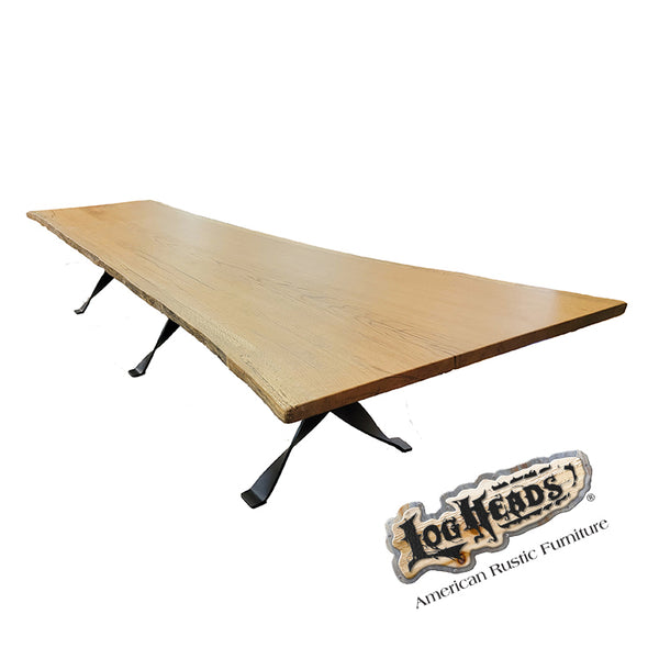 Custom 14' Black Oak Slab Table