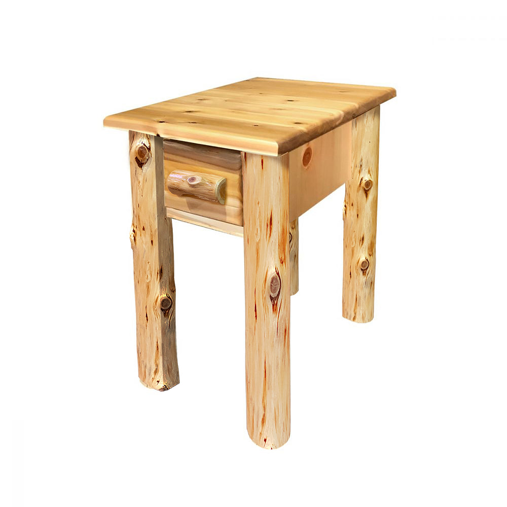 Rustic Small 1 Drawer End Table