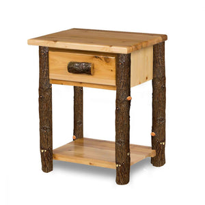 24 Inch Log Nightstand with Shelf | 24" Wide - LogHeads Home Center