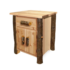 24 Inch Log Nightstand with Doors | 24" Wide - LogHeads Home Center