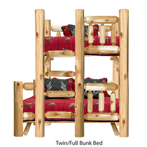 Rustic Bunk Bed Twin/Full with Ladder