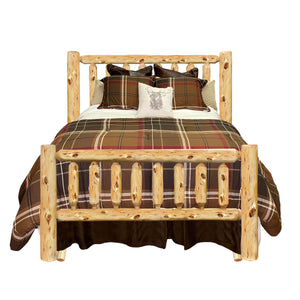 Log Bed | Timber Creek in Elk Ridge Log Texture from LogHeads Home Center Log Furniture Manufacturing Company in Lancaster, KY.