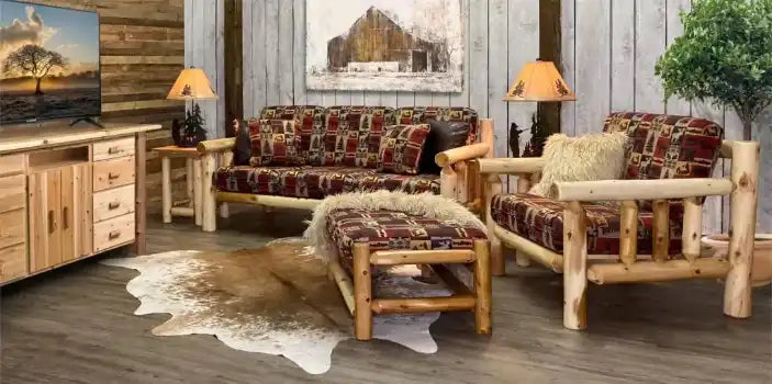 Log Living Room Furniture, Rustic Living Room Furniture, Log Sofa Chair, Rustic Entertainment Center