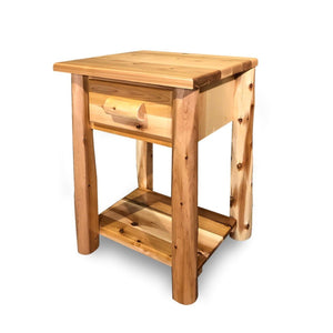 <h4>1 Drawer Nightstand w/Shelf, Clear Finish</h4>