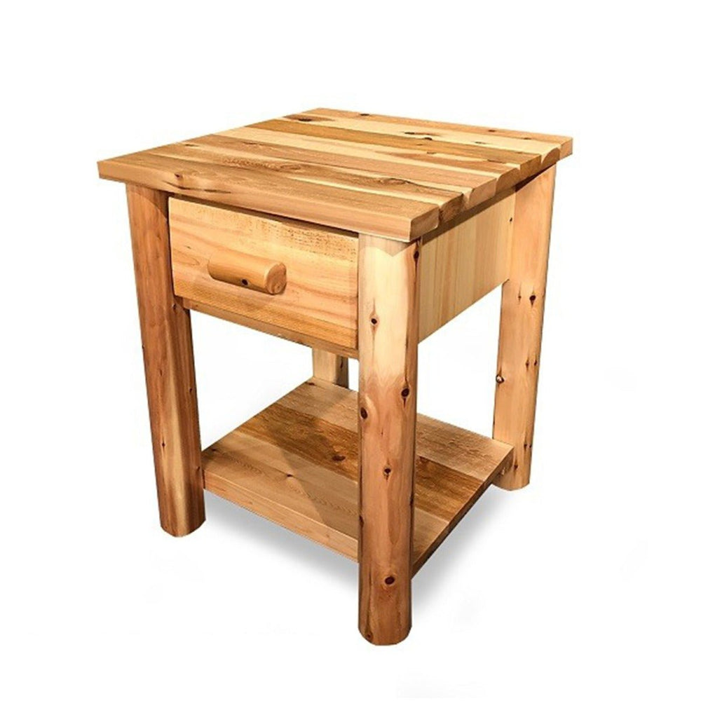 Rustic 1 Drawer End Table w/Shelf LogHeads Home Center