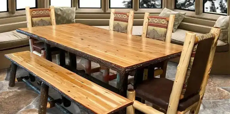 Rustic Dining Room Furniture, Log Dining Room Furniture, Farmhouse Dining Table