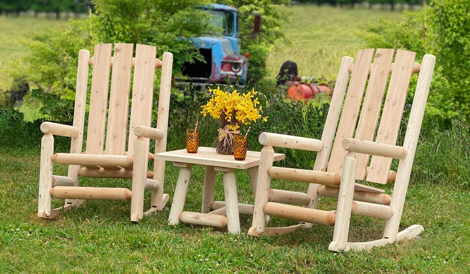 Outdoor Log Rocking Chairs