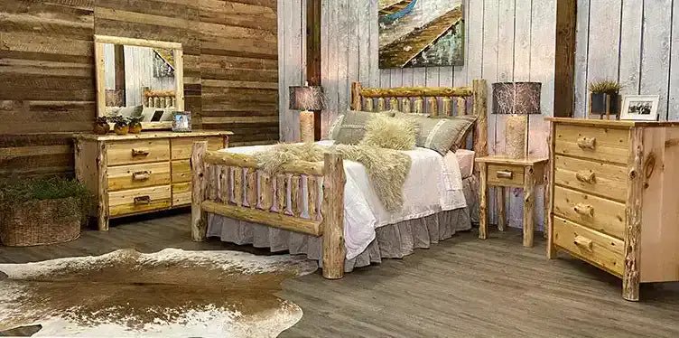 Rustic Log Bedroom Furniture from LogHeads Home Center Log Furniture Manufacturing in Lancaster Kentucky.