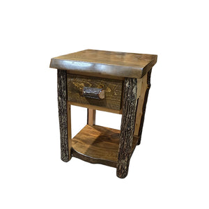 Custom Hickory Slab End Table