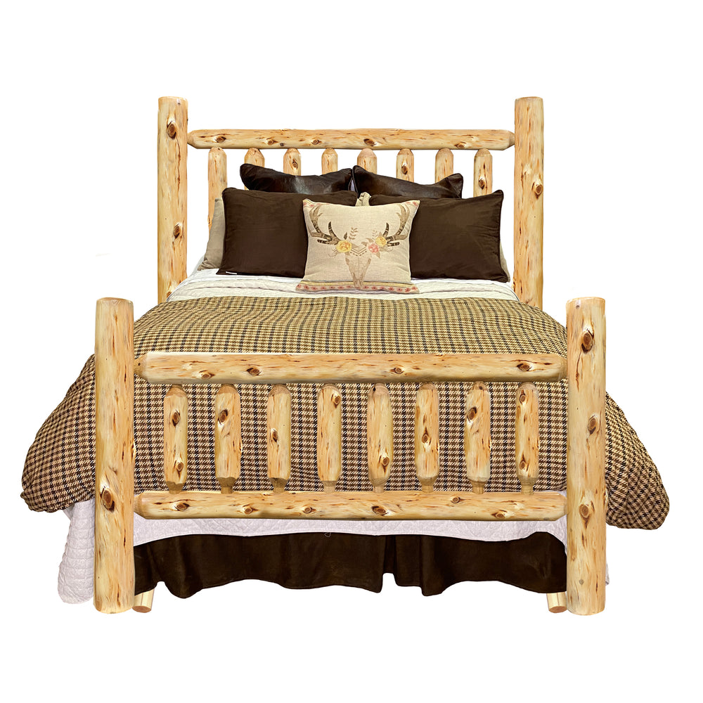 Log Bed | 4 Poster Log Bed Frame in Elk Ridge Log Texture from the Log Furniture Manufacturing Company LogHeads Home Center