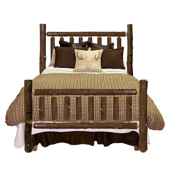 Log Bed | 4 Poster Log Bed Frame in Hickory Log Style from the Log Furniture Manufacturing Company LogHeads Home Center