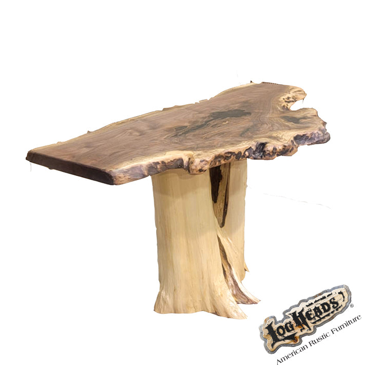 Custom Walnut Slab Stump Coffee Table
