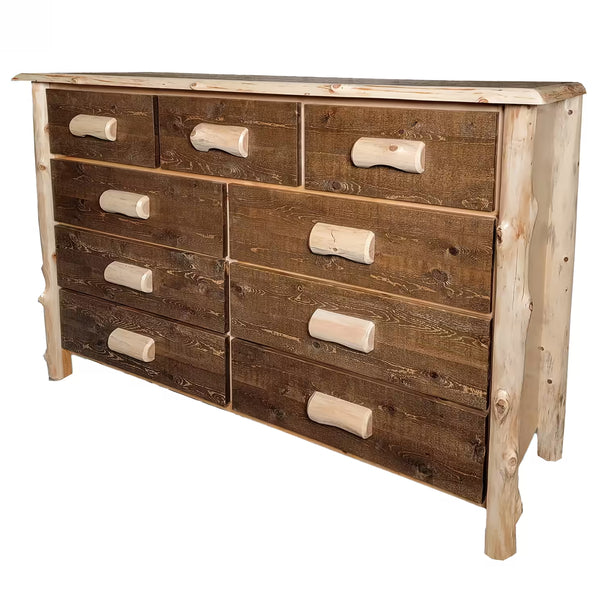 9 Drawer Cedar Dresser | 60" Wide - LogHeads Home Center