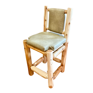 Rustic Upholstered Bar Chair