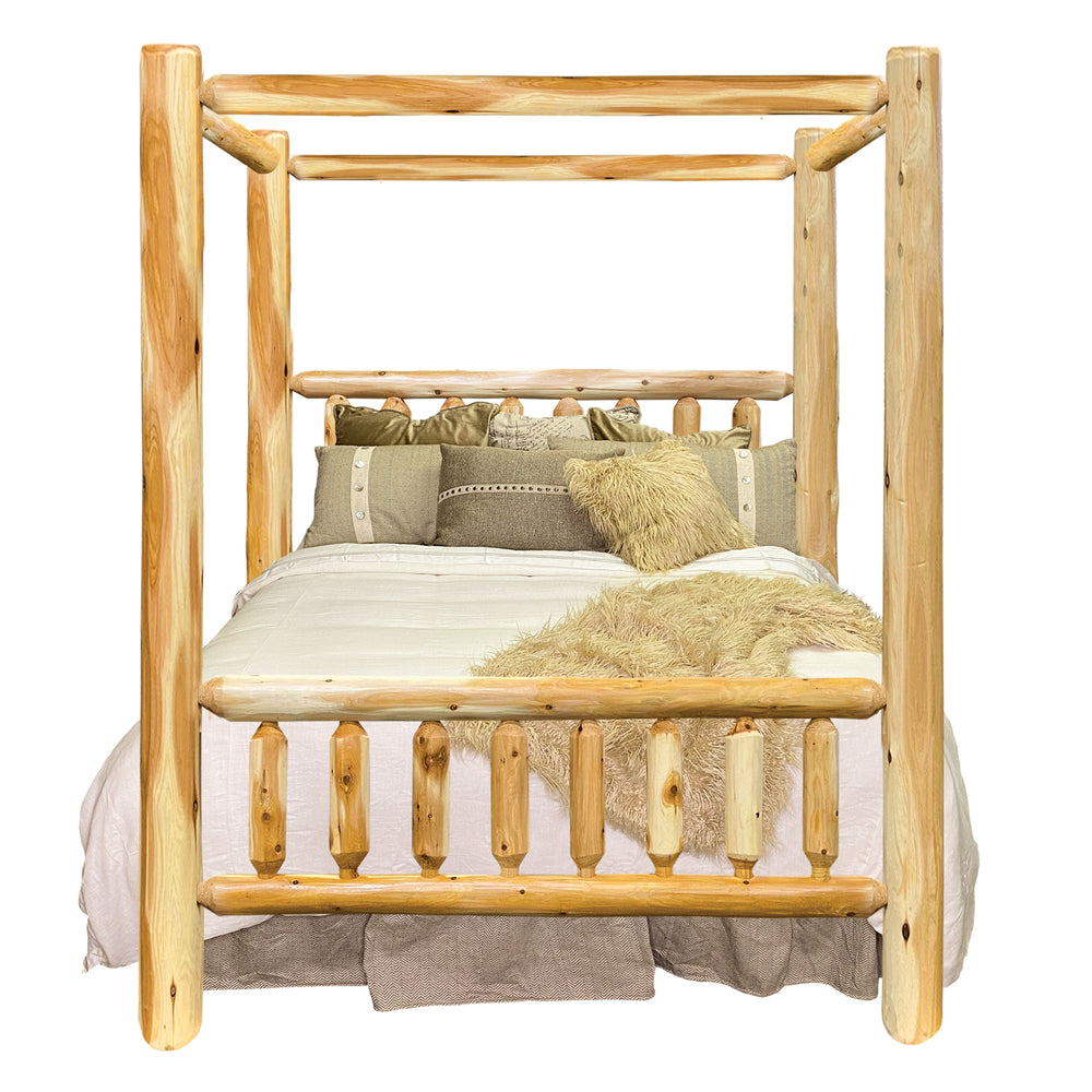 Rustic Canopy Log Bed Hewn texture