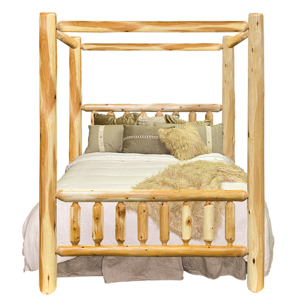 Rustic Canopy Log Bed Hewn texture