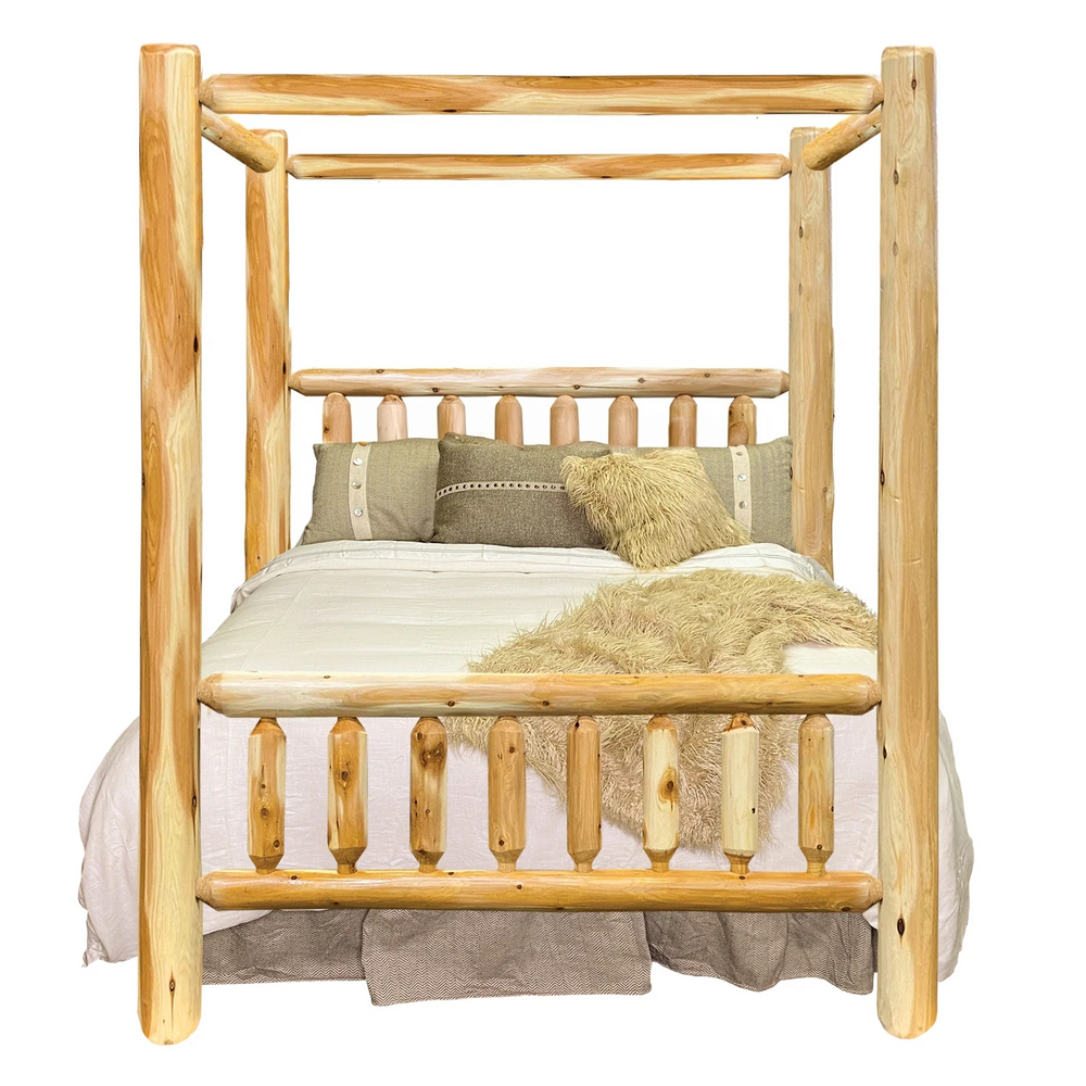 Rustic Canopy Log Bed Hewn texture