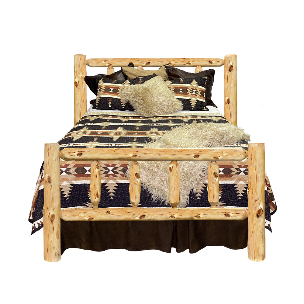 Log Bed| Clear Creek Log Bed in Elk Ridge Log Texture from LogHeads Home Center Log Furniture Manufacturing Company in Lancaster, KY