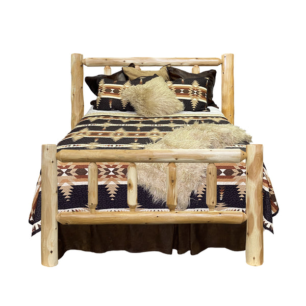 Log Bed| Clear Creek Log Bed in Hand Hewn Log Texture from LogHeads Home Center Log Furniture Manufacturing Company in Lancaster, KY