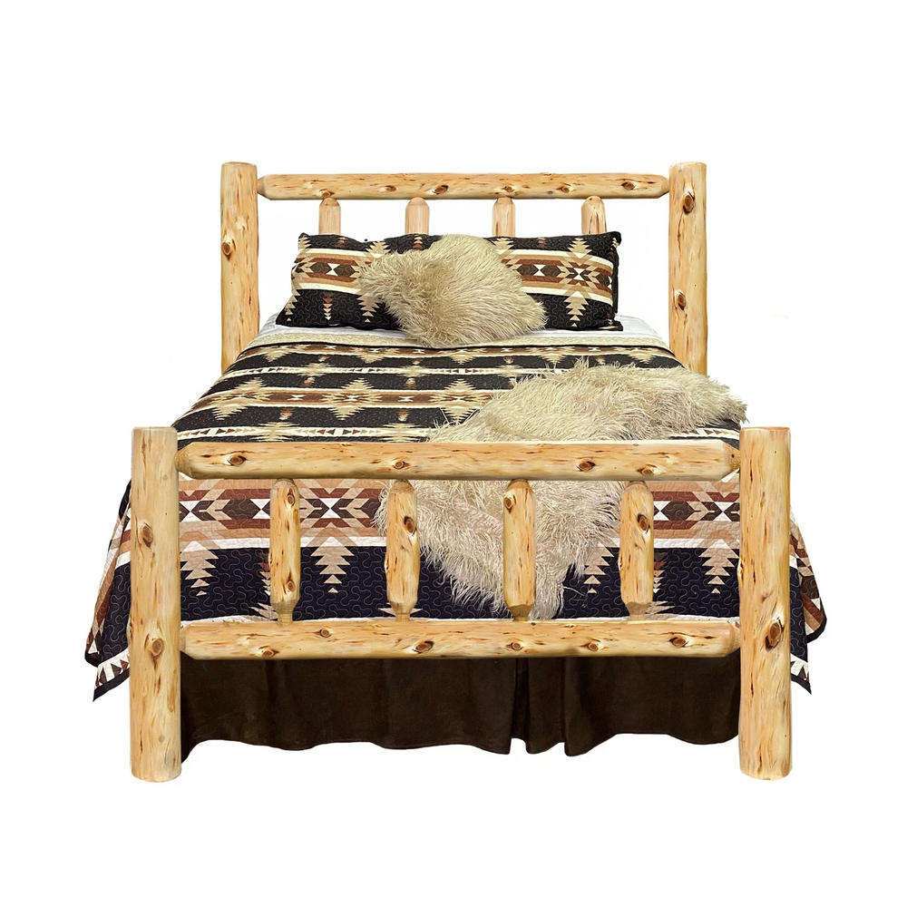 Log Bed| Clear Creek Log Bed in Elk Ridge Log Texture from LogHeads Home Center Log Furniture Manufacturing Company in Lancaster, KY