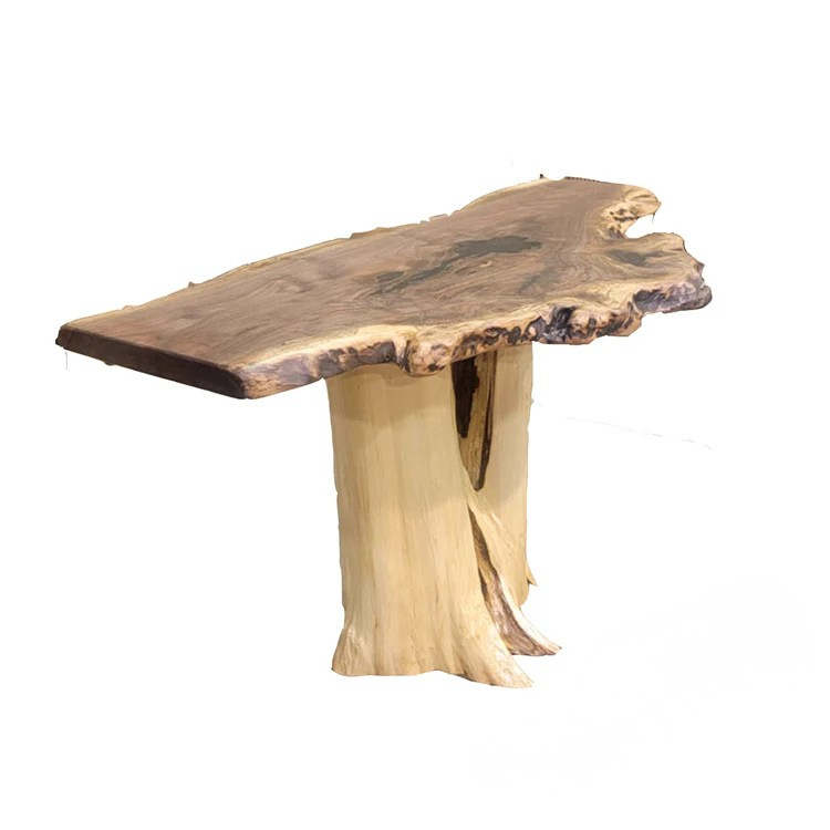 Custom Walnut Slab Stump Coffee Table