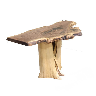 Custom Walnut Slab Stump Entry Table - LogHeads Home Center