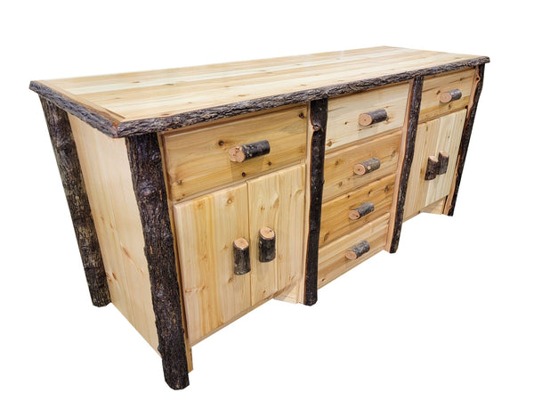 Rustic Bathroom Vanity with Hickory Wood Trim
