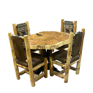 Custom Black Oak Burl Dining Table