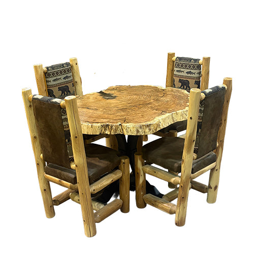 Custom Black Oak Burl Dining Table