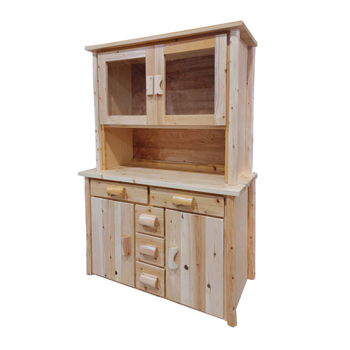 Rustic Buffet Cabinet and Large Hutch - LogHeads Home Center