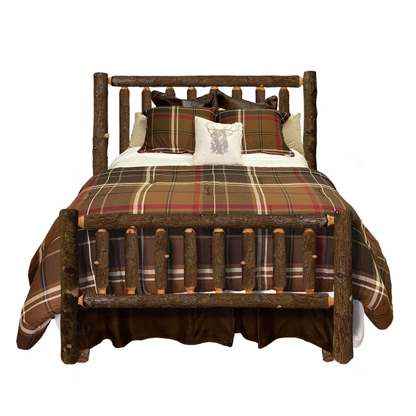 Log Bed | Timber Creek Log Bed Frame in Hickory Log Texture from LogHeads Home Center Log Furniture Manufacturing Company in Central Kentucky