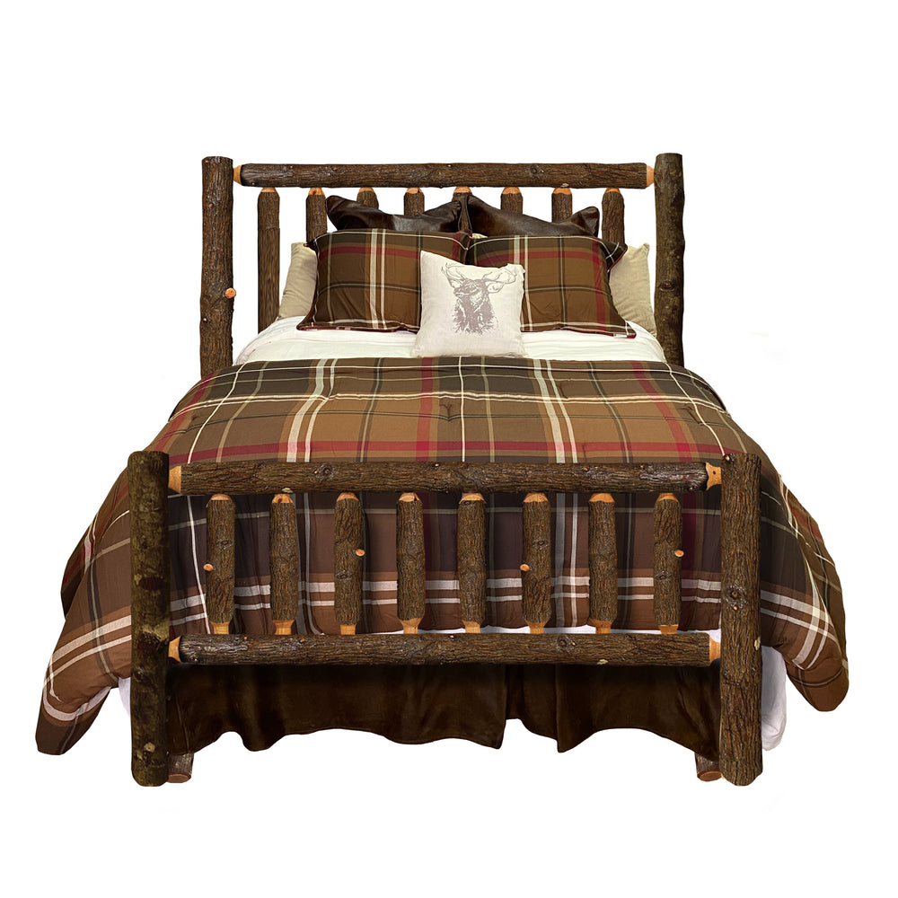 Log Bed | Timber Creek Log Bed Frame in Hickory Log Texture from LogHeads Home Center Log Furniture Manufacturing Company in Central Kentucky