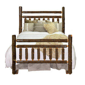 Log Bed | Lodge Log Bed Frame in Hickory Log Texture from LogHeads Home Center from LogHeads Home Center Log Furniture Manufacturing Company in Lancaster, KY