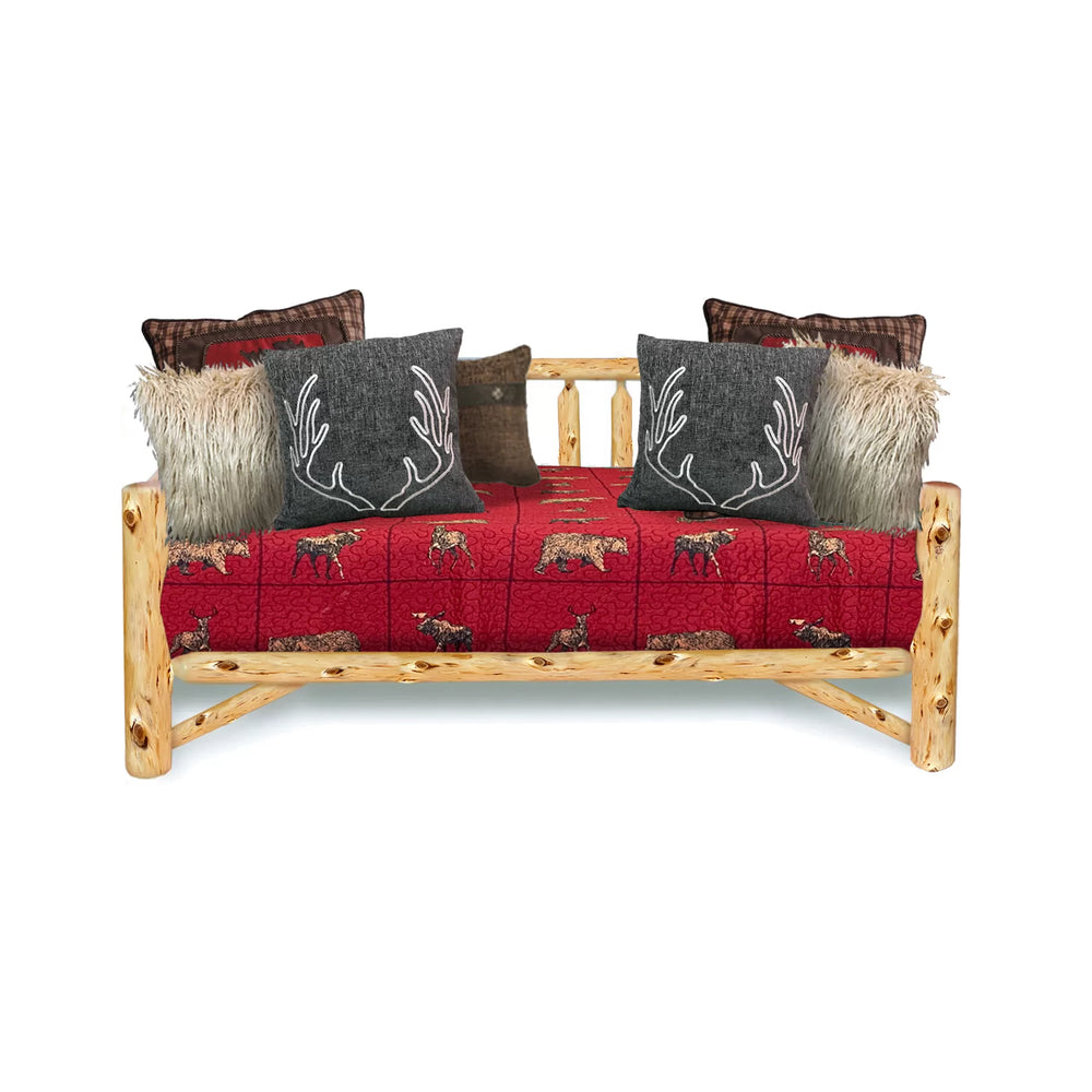Log Daybed | Rustic Daybed in Elk Ridge Log Texture from LogHeads Home Center Log Furniture Manufacturing Company in Central Kentucky