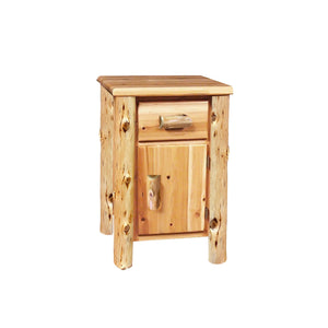 Rustic 1 Drawer Nightstand with Door