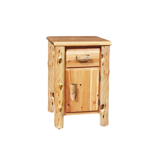 Rustic 1 Drawer Nightstand with Door