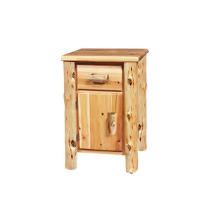 1 Drawer Nightstand with Door | 20" Wide - LogHeads Home Center