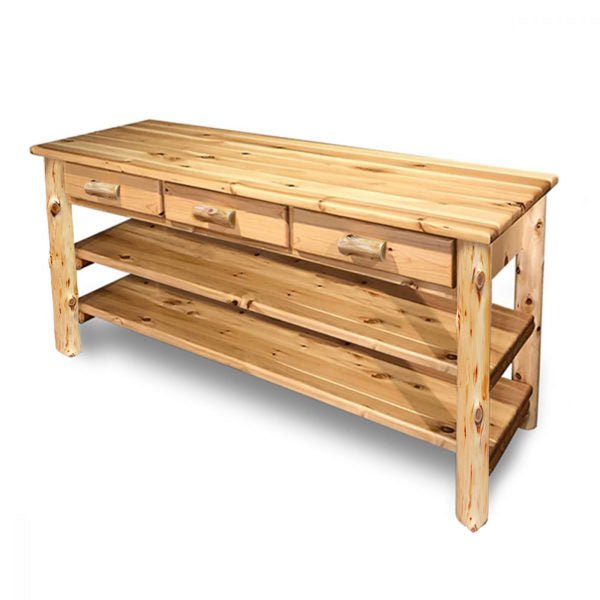 Rustic 3 Drawer Buffet Server from LogHeads Home Center Log Furniture Manufacturing
