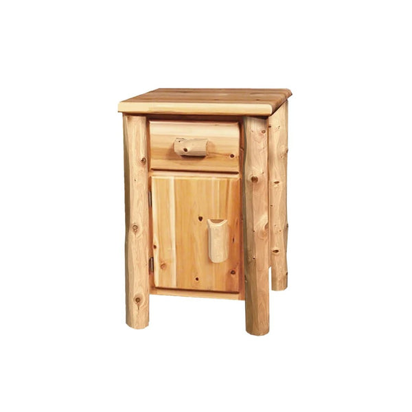 1 Drawer Nightstand with Door | 20" Wide - LogHeads Home Center
