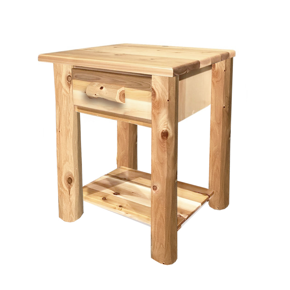 Rustic 24 inch Nightstand with Shelf