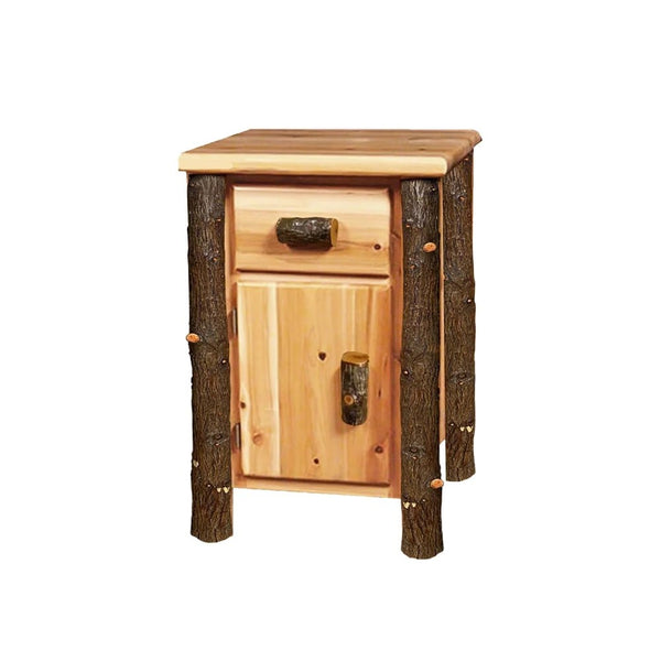 1 Drawer Nightstand with Door | 20" Wide - LogHeads Home Center