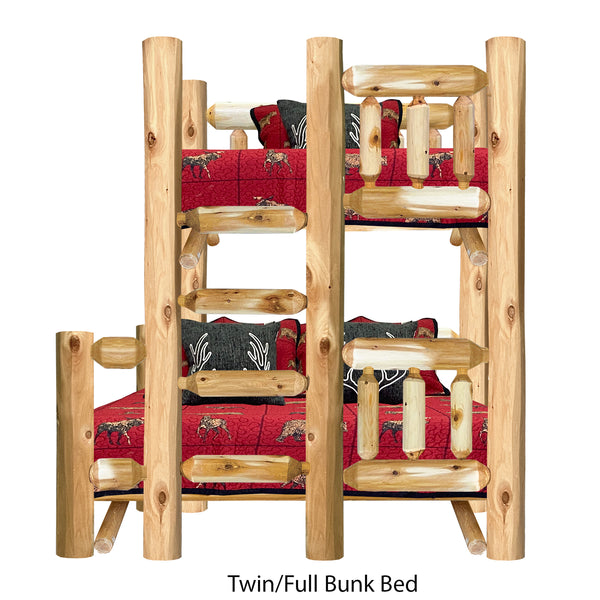 Rustic Bunk Bed Twin/Full with Ladder