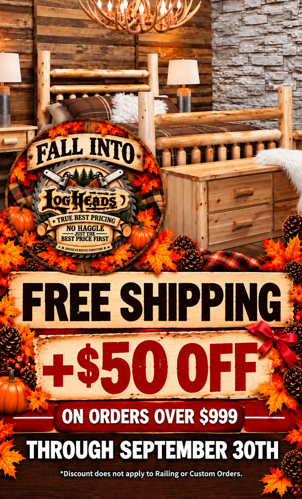 ​Log furniture I Rustic Furniture I Handmade in America I Log bedroom set