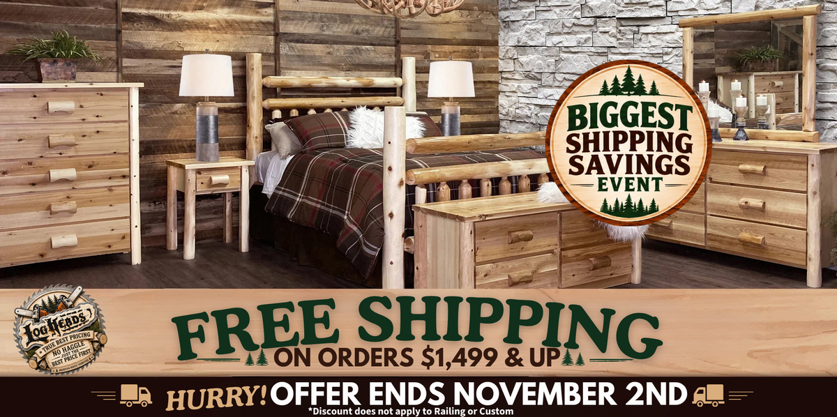 ​Log furniture I Rustic Furniture I Handmade in America I Log bedroom set