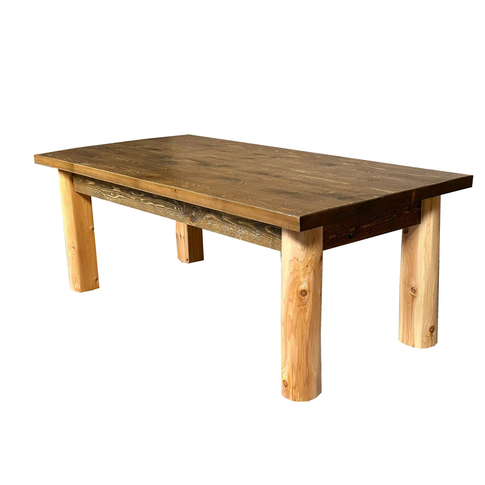 Rustic Rectangle Coffee Table with Saddle Finish