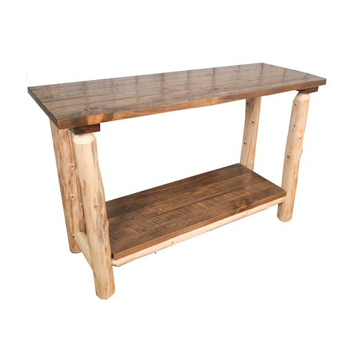 Rustic Sofa Table| Log Entry Table - LogHeads Home Center