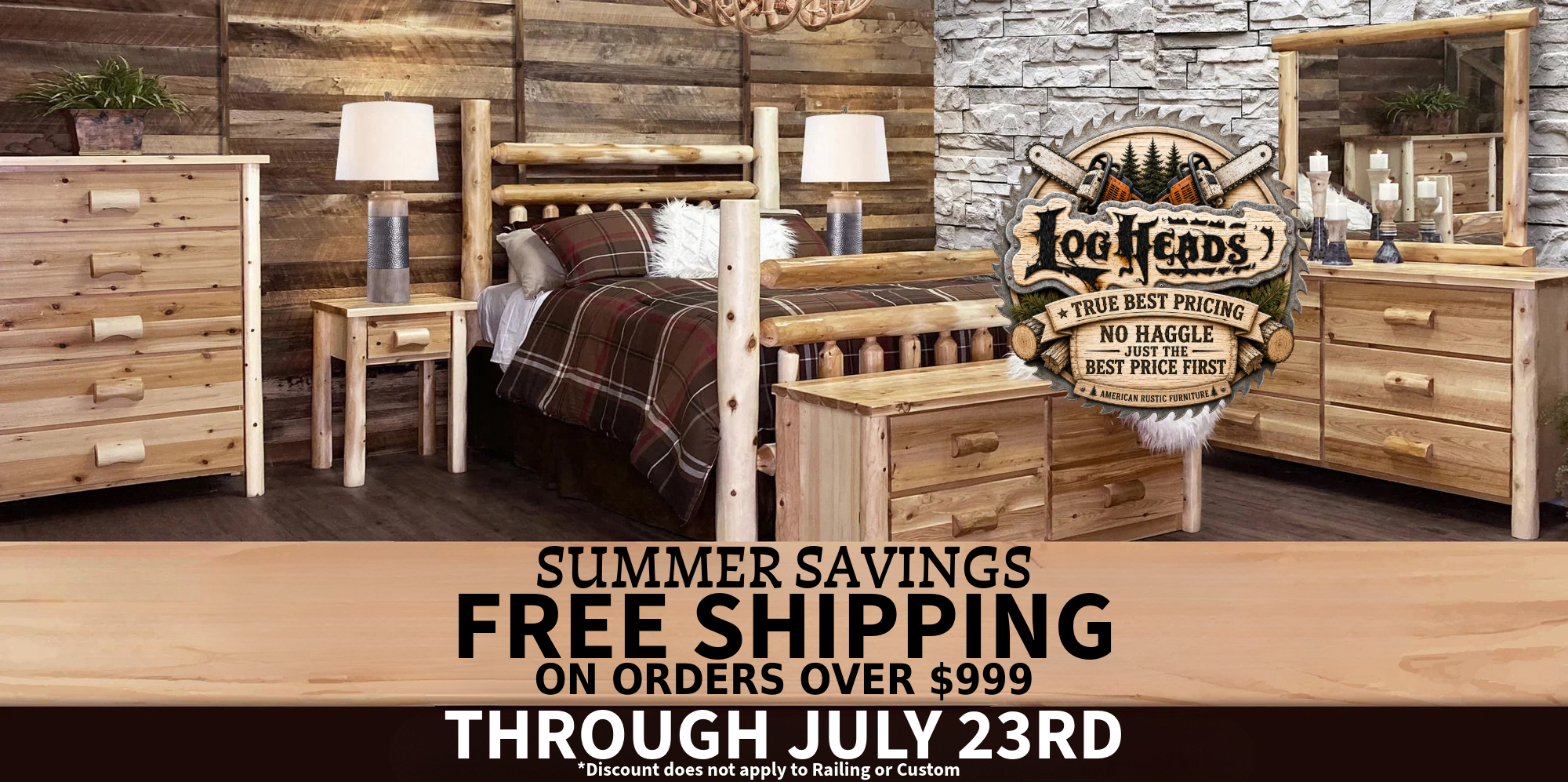 ​Log furniture I Rustic Furniture I Handmade in America I Log bedroom set
